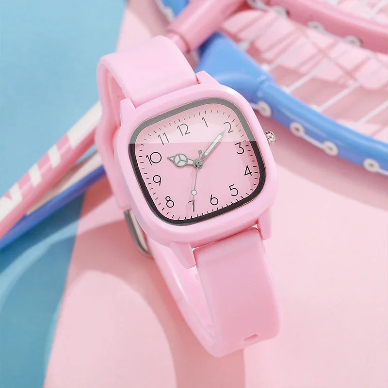 Fashion Candy Color Silicone Band Women Watches Square Dial Ladies Quartz Wristwatch for Girls Clock Reloj Mujer
