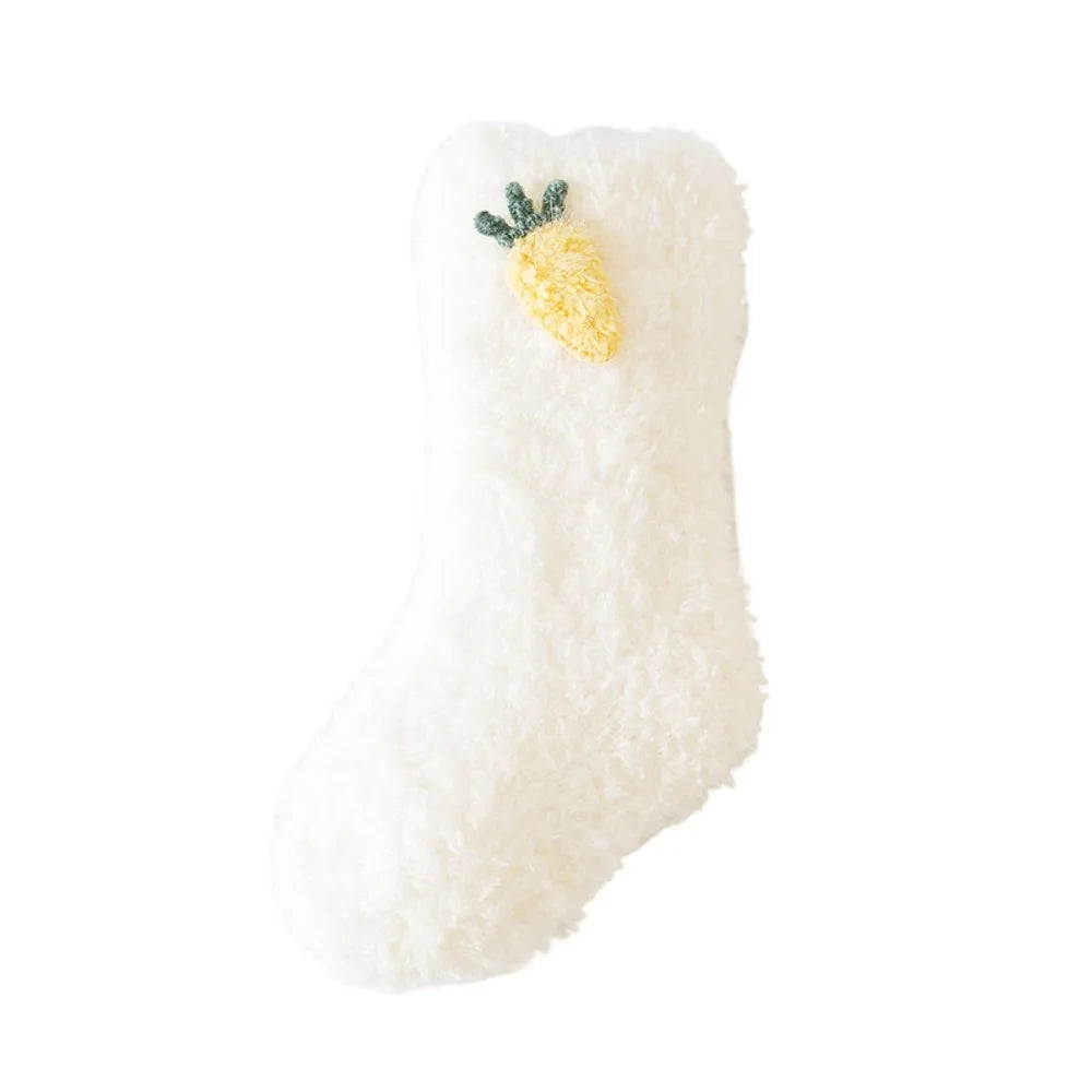 1 Pair Casual Thickened Newborn Baby Socks Anti-slip Solid Color Kids Floor Socks Warm Baby Foot Warmer Infant Winter