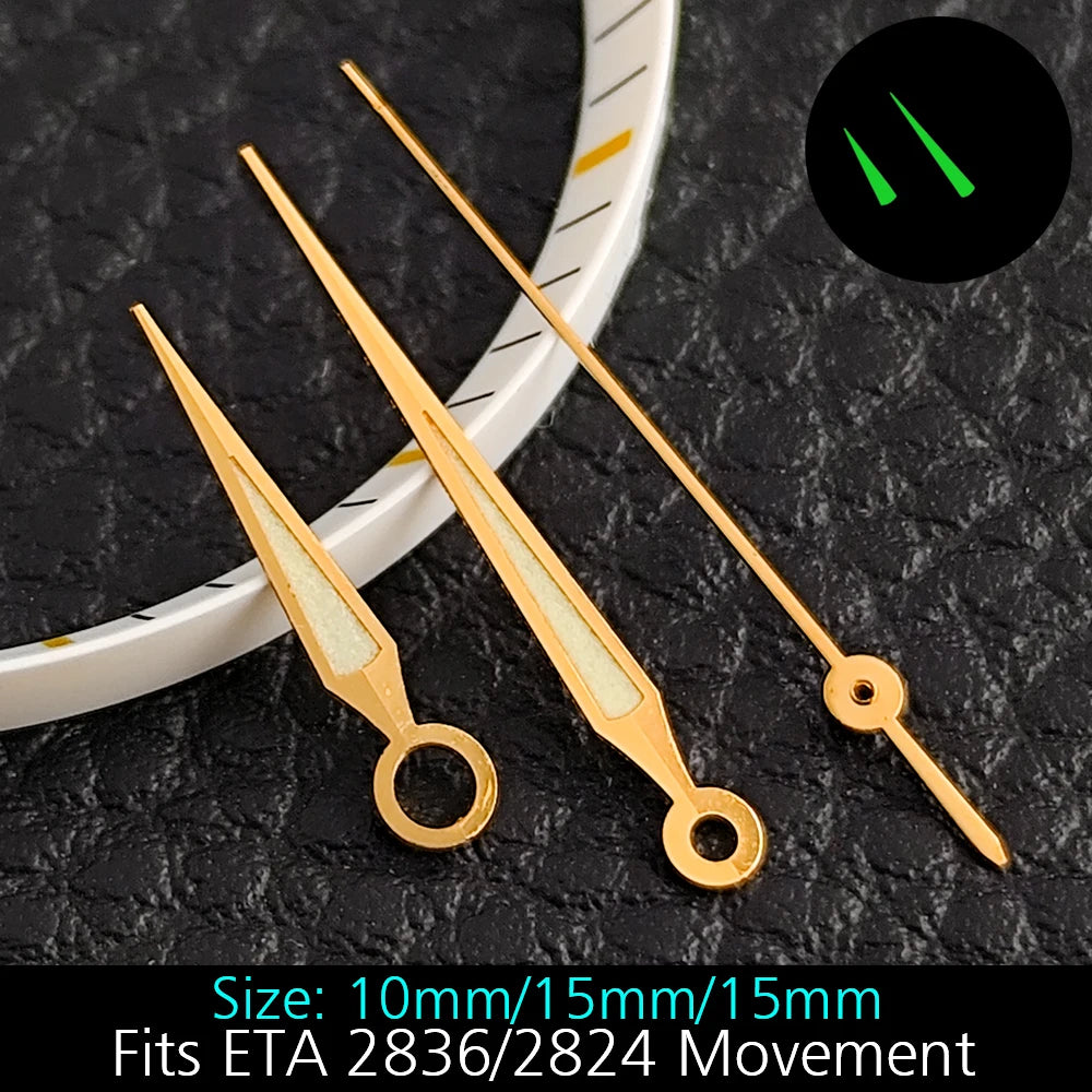 High Quality ETA-Series Hands Green Super Luminous Fits ETA 2824 2892 2836 2834 Movement Watch Accessories Watches For Men