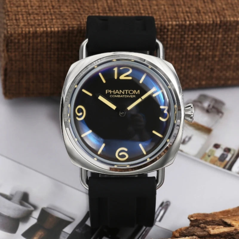 Homage Military Watches for Seiko Vh31 Sterile Dial Super Luminous 100M Waterproof Dome Len Vintage Men's Quartz Wristwatches
