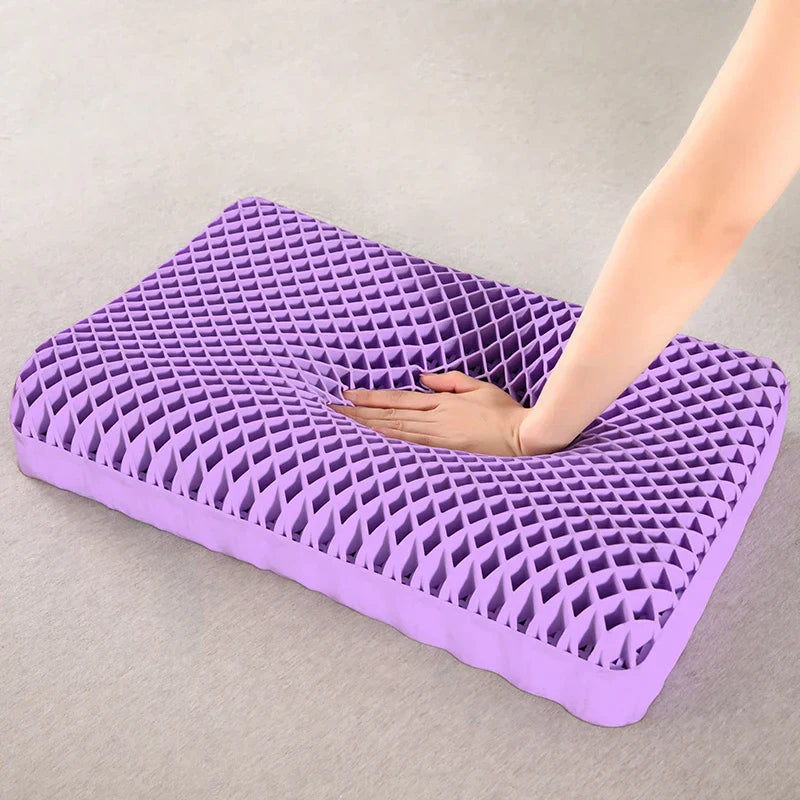 Breathable TPE Pectin Cervical Neck Pillow Zero Pressure Purple