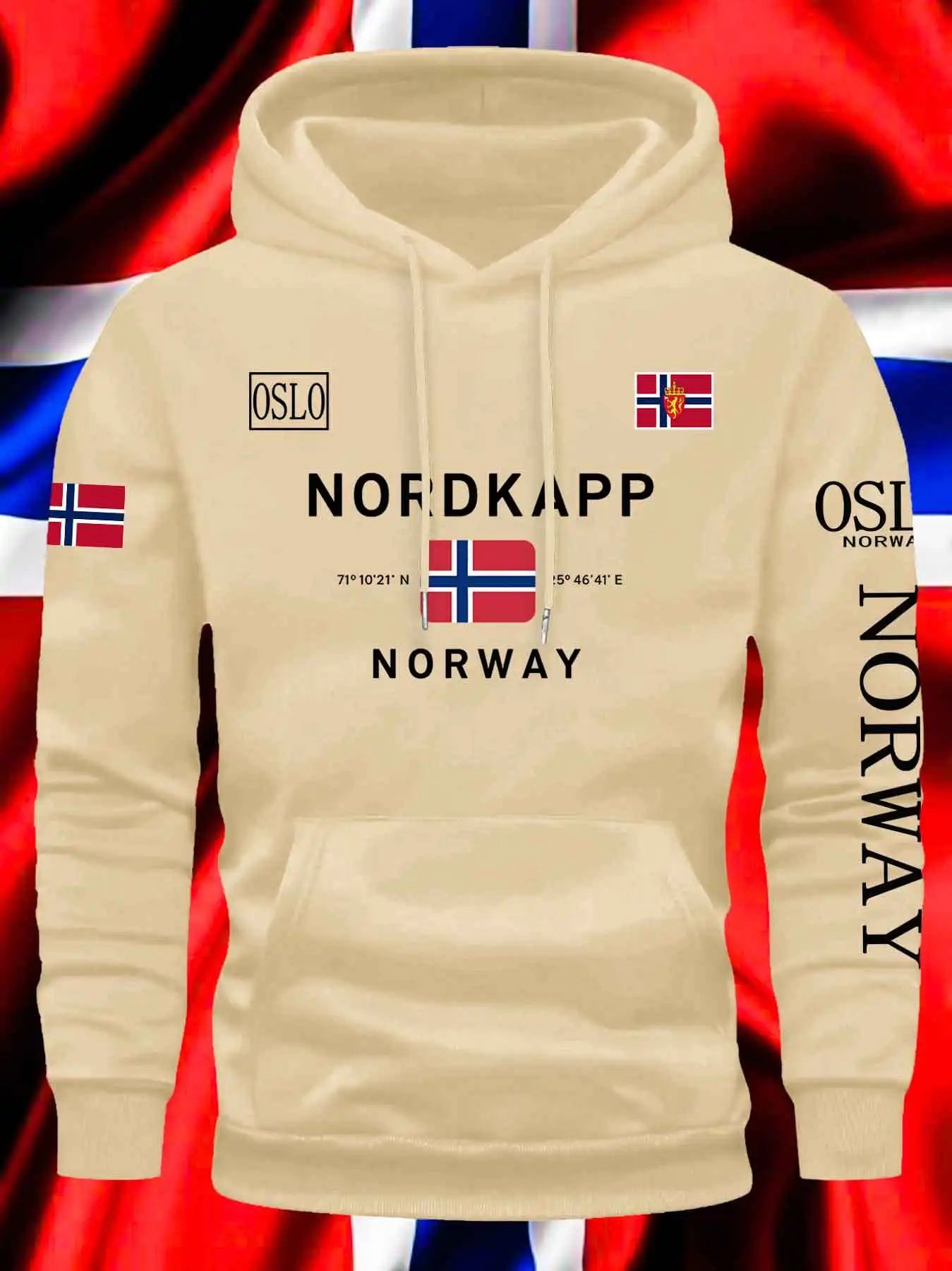 Norway Autumn winter models Men's Fleece windproof Warm 100%Cotton Oversized Hoodie Outdoor Commuter Men's High Elastic top