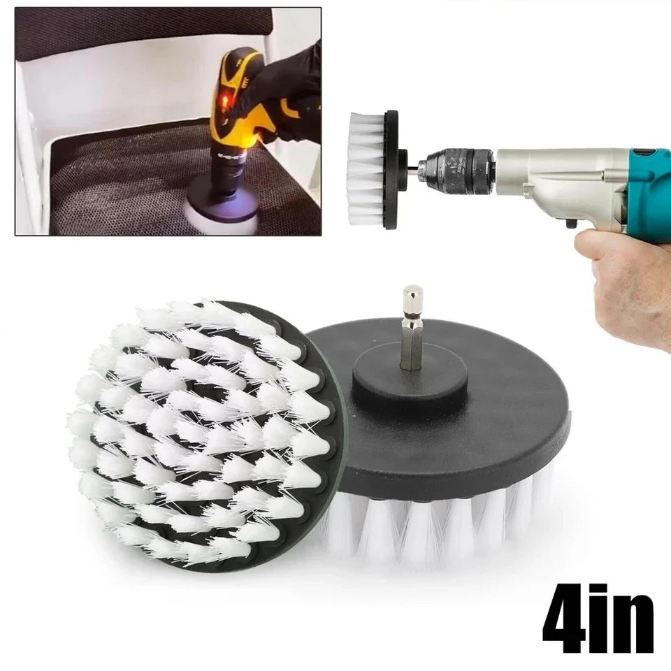 1PC 4-Inch Soft Drill Brush Attachment for Electric Scrubber Ideal for Cleaning Carpet Leather Upholstery And Car Tires