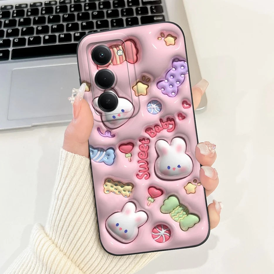 For Xiaomi Redmi 15 4G 5G Case Cute Panda Rabbit Cartoon Cover Shockproof Phone Case For Xiaomi Redmi 15 5G Redmi15 4G Soft Bags