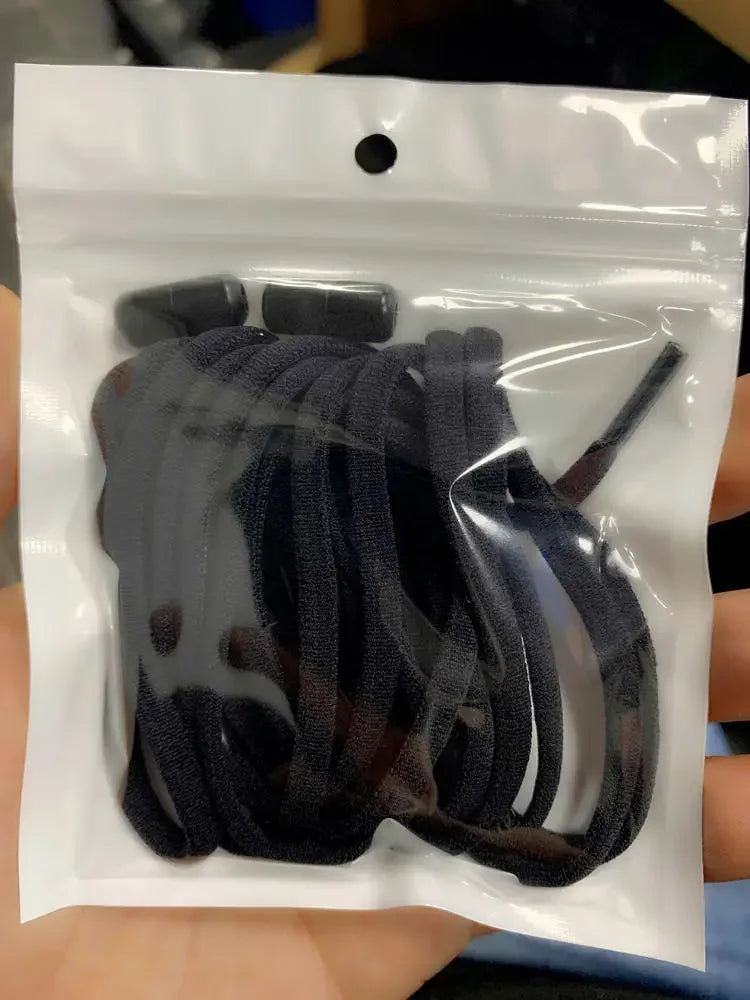 No Tie Elastic Stretchy Shoelaces Capsule Metal Lock, Tieless for Sneakers Shoe Accessories, Adjustable Durable One Size Fit All