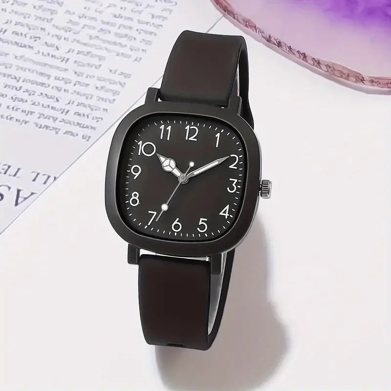 Fashion Candy Color Silicone Band Women Watches Square Dial Ladies Quartz Wristwatch for Girls Clock Reloj Mujer
