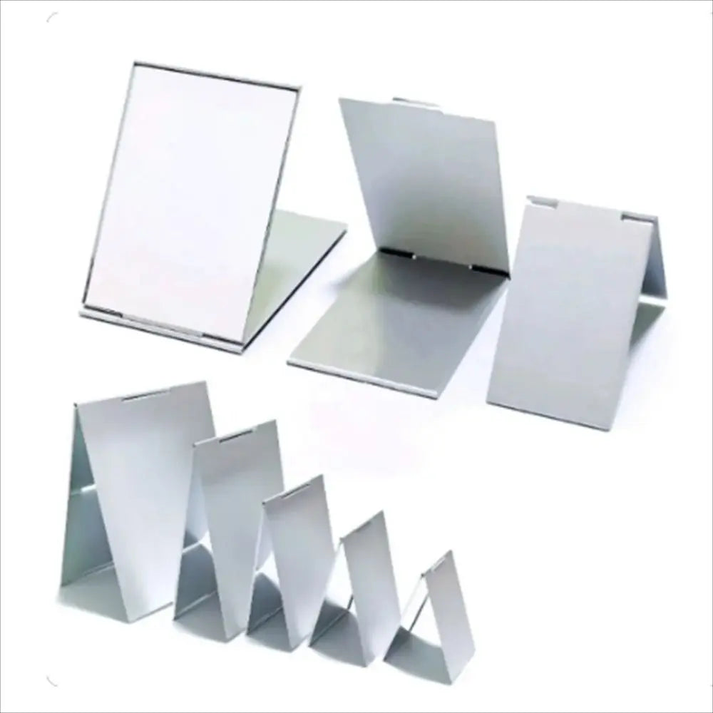 Aluminum Folding Mirror Pocket Mini Portable Makeup Mirrors Travel Hand Small Mirror Vanity Foldable Compact Cosmetics Tools