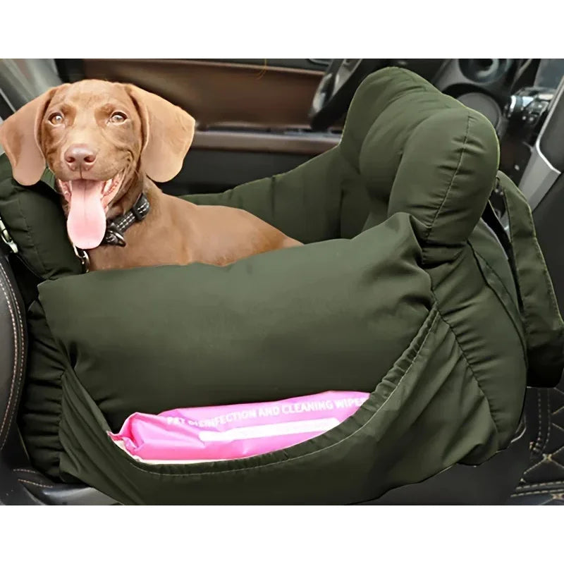 Dog Car Seat for Small Dogs Cats Washable Non-Slip Pet Booster Bed with Safety Belt Car Travel Accessories