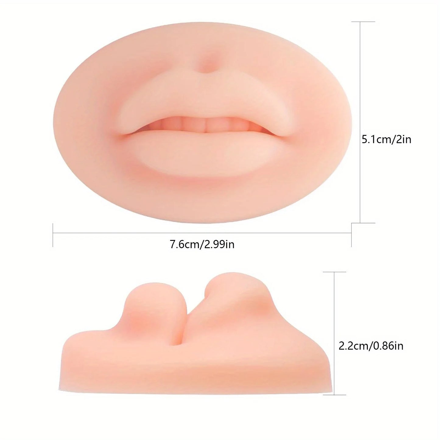 5D Realistic Lip Practice Skin for Permanent Makeup Training, 3D Silicone Lip Blush Pad with Simulation Modules, Reusable False