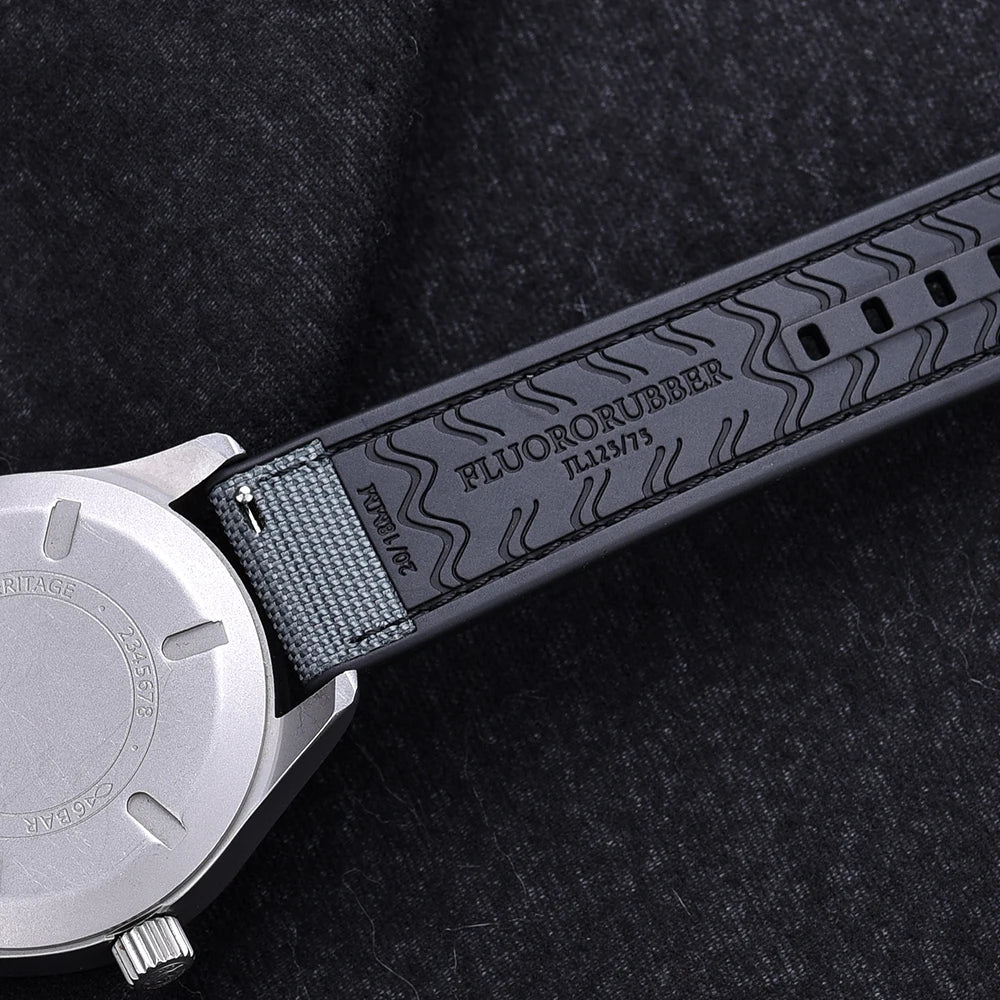 High Quality FKM Canvas Watch Strap 20mm 22mm Hybrid Fluoro Rubber Nylon Watchbands Quick Release For Each Brand Diving Watches
