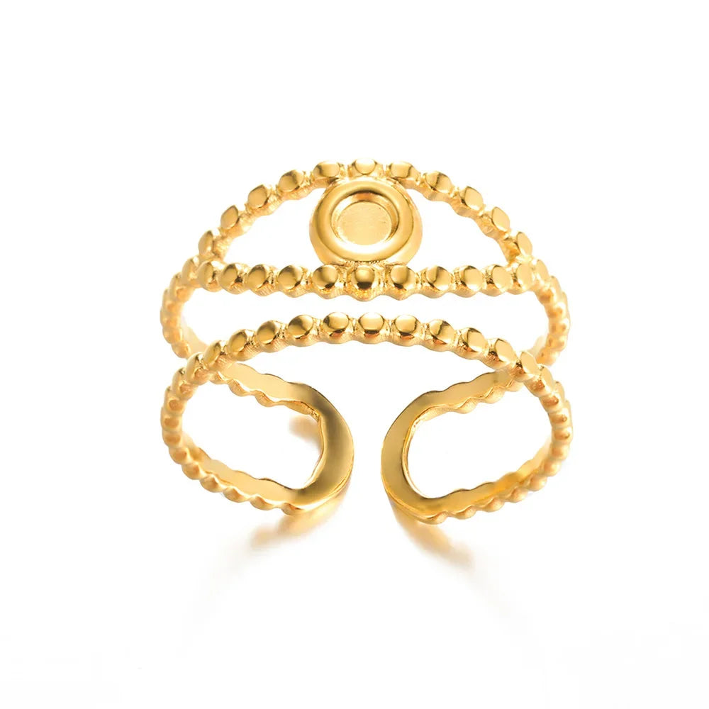 Luxury Zircon Evil Eye Rings For Women Gold Color Lucky Eye Opening Ring Women Trendy Punk Gothic Aesthetic Jewelry Accessories