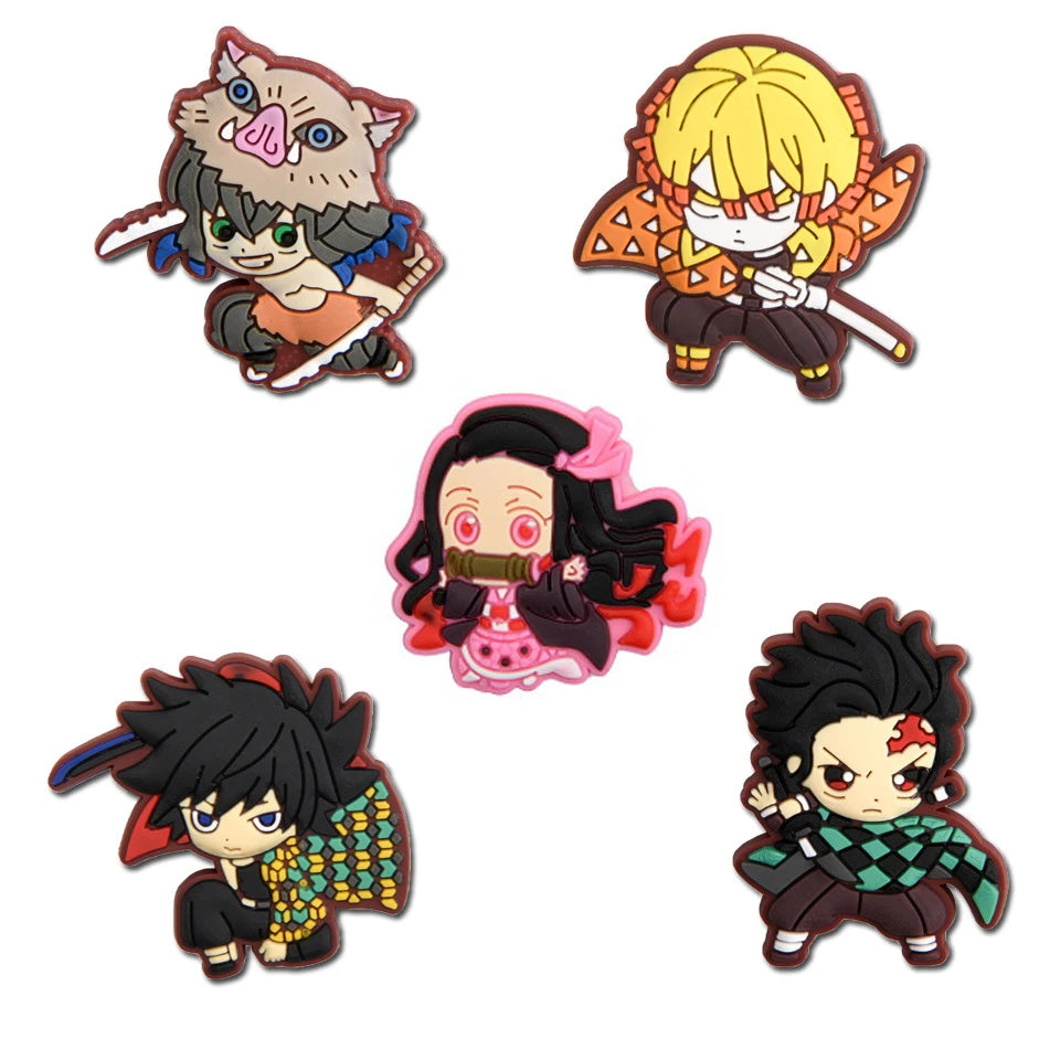 5-28pcs Cute Cartoon Demon PVC Shoe Charms DIY Sandals Shoe Buckles Series Shoe Decorations Accessories Friends Gifts