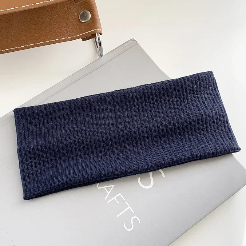 Autumn and Winter Wide Edge Elastic Women Hairband Makeup Wash Face Headband Sports Knitted Headpiece Headband