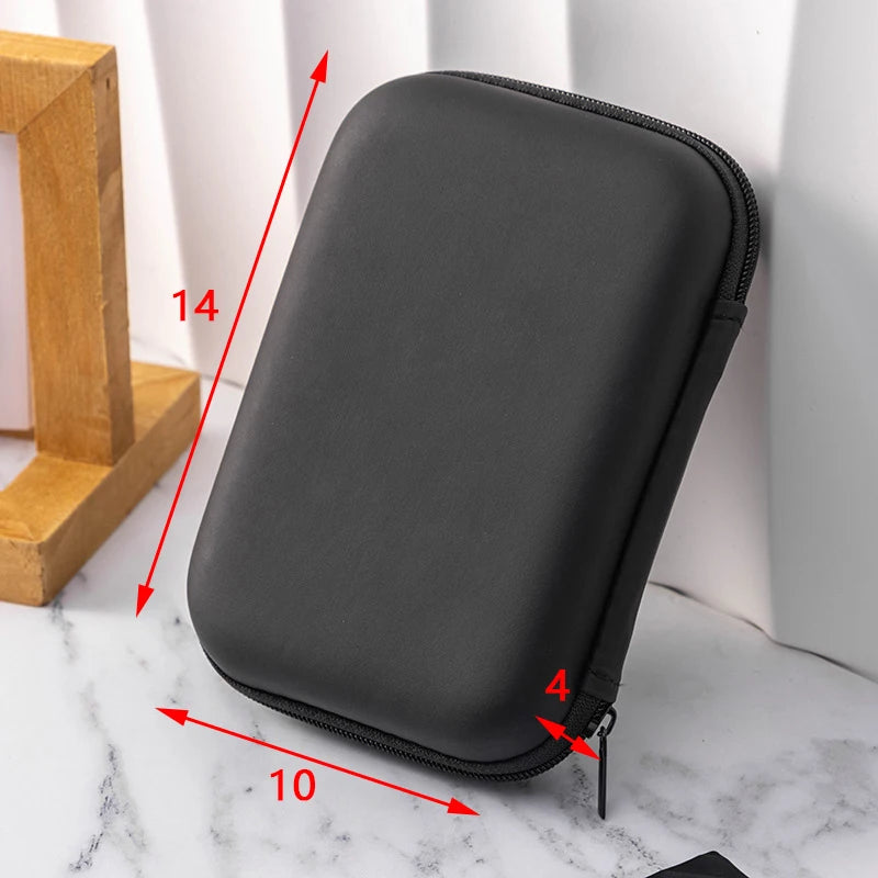 New Portable Mini 3C Hard Shell Digital Gadgets Storage Bag Artificial Leather Earphone Charger Case Data Cable U Disk Organizer
