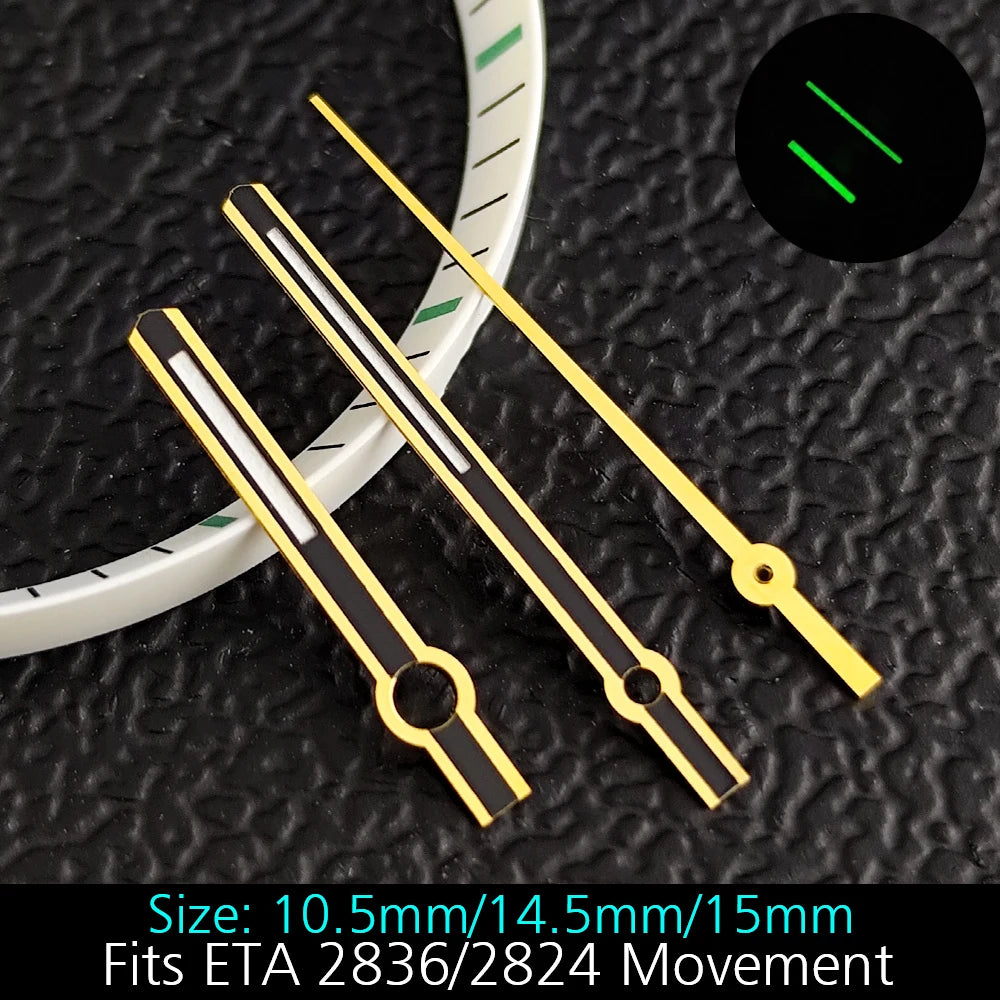 High Quality ETA-Series Hands Green Super Luminous Fits ETA 2824 2892 2836 2834 Movement Watch Accessories Watches For Men