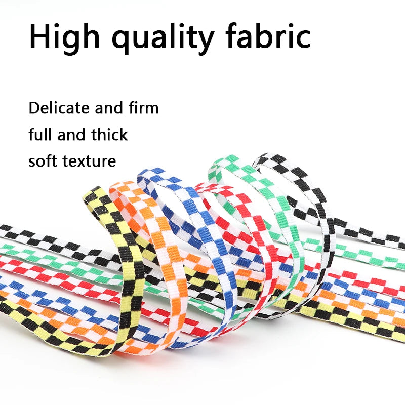1 Pair Checkered Grid Shoelaces for Shoes Flat Black and White Plaid Shoelace Sneakers Shoe Laces Women Man Shoe Lace Shoestring