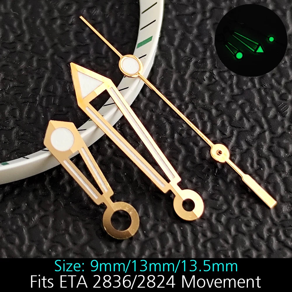 High Quality ETA-Series Hands Green Super Luminous Fits ETA 2824 2892 2836 2834 Movement Watch Accessories Watches For Men