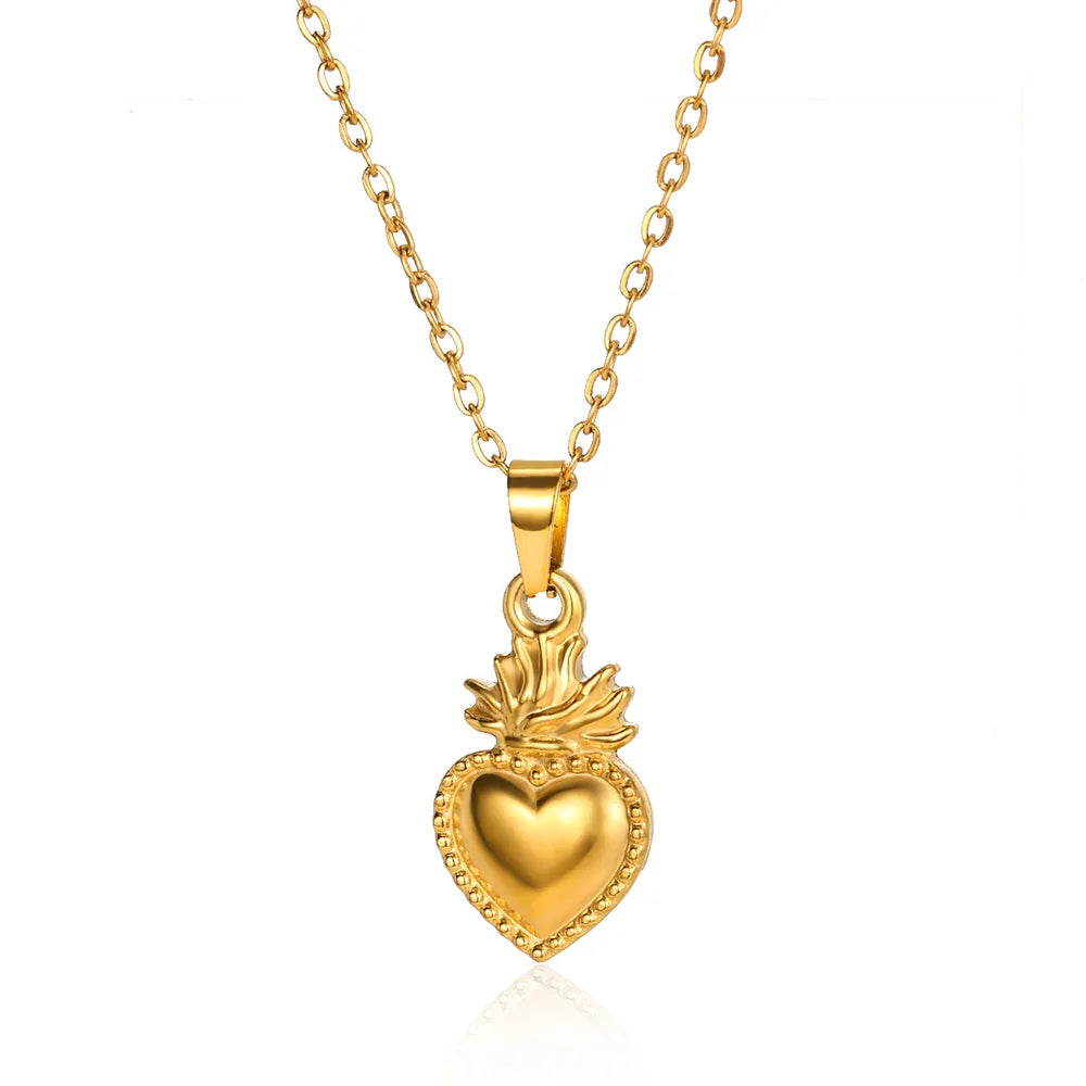 Fashion Stone Opal Oval Necklace For Women Stainless Steel Gold Color Oval Stone Pendant Necklace Wedding Aesthetic Jewelry Gift