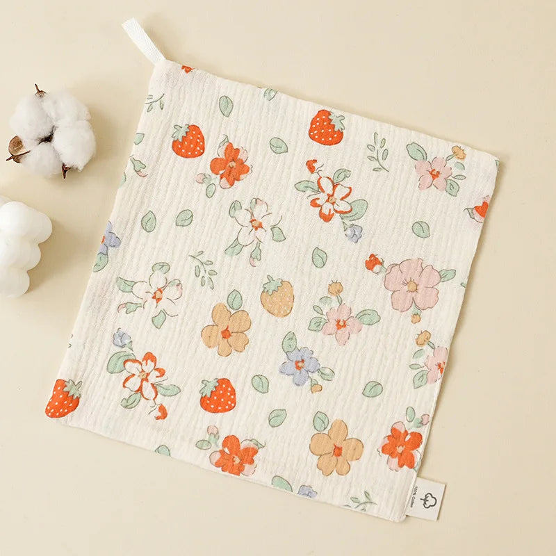 4pcs New Baby Washcloth Newborn Burp Cloth Square Towels Cute Koala Bear Pure Cotton Soft Absorbent Gauze Cotton Baby Towels