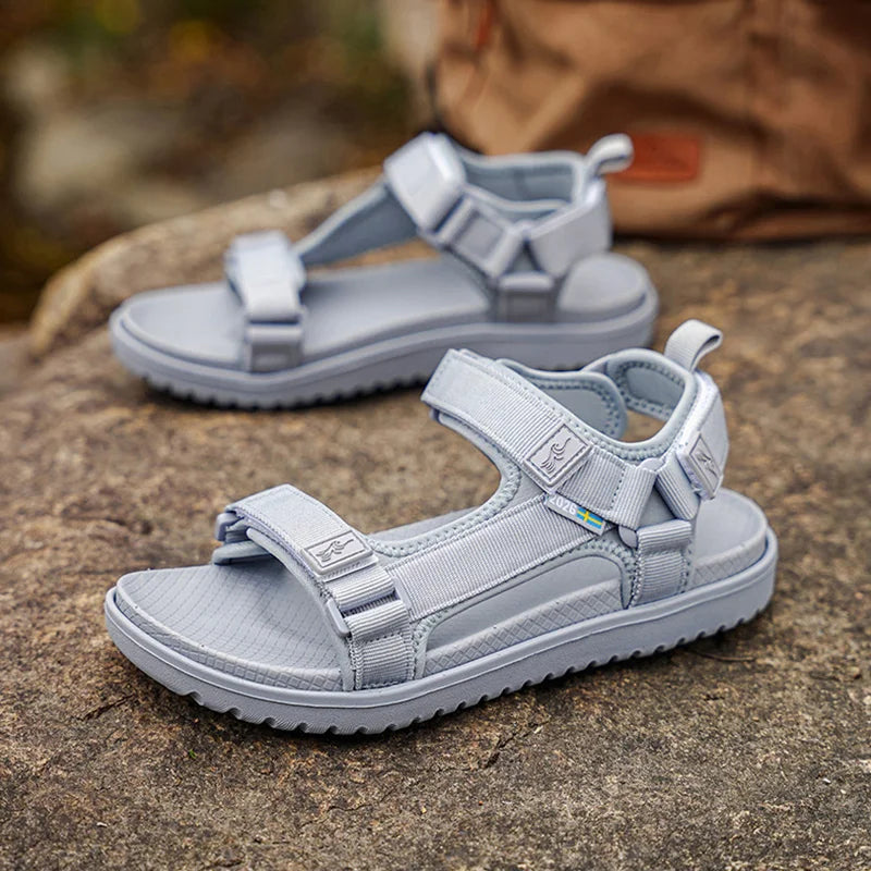 Women's Summer Outdoor Sandals Breathable Anti-Slip Beach Shoes Soft Flat Bottom Walking Sandals Size 36-41