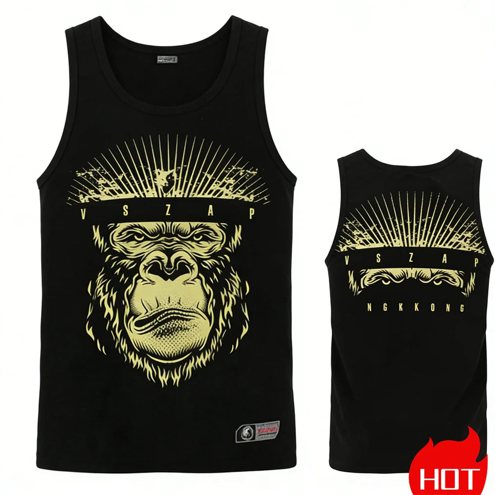 Summer men's sleeveless sports T-shirt Muay Thai training vest Quick drying wrestling vest Muay Thai men's t-shirts and tank top