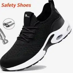 Hot Lightweight Safety Shoes for Men - Anti-Smash & Anti-Puncture Steel Toe Work Sneakers for All-Day Comfort