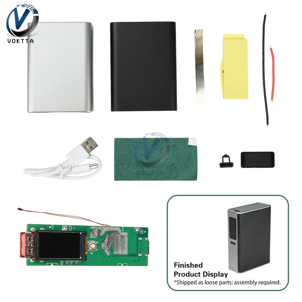 0.96-inch TFT Colour Screen DIY Power Bank Kit 22.5W Fast Charging Module 21700 Battery Case Mini Portable Power Module