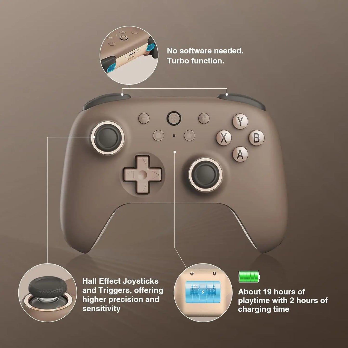 8Bitdo Ultimate 2C Wireless Controller for Windows PC and Android, with 1000Hz Polling Rate, Hall Effect Joysticks Gamepad