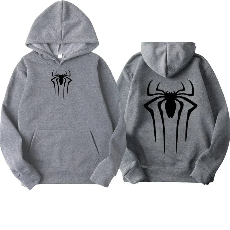 Men's sweatshirt fashion spider print hoodie adult casual sports top autumnandwinter outdoorHarajuku hooded menandwomen clothing