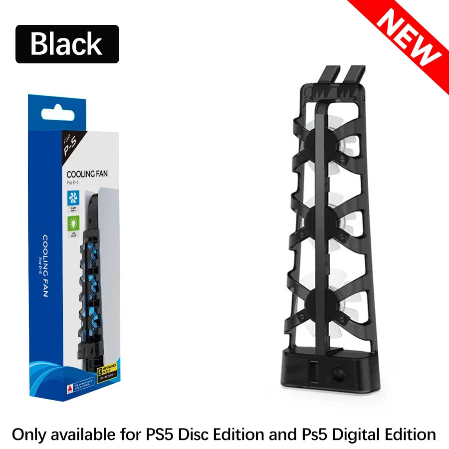 For PS5 Both Disc/Digital Editions Cooling Fan with LED Light for PS5 Both Disc/ Digital Editions Gaming Accessorie Cooling Syst