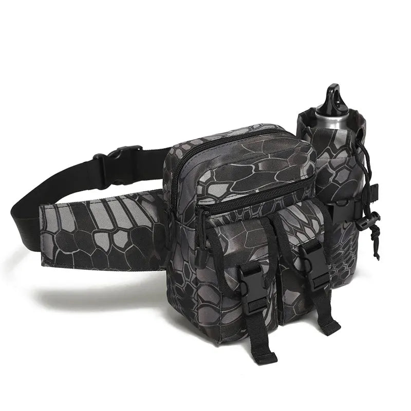 Tactical Men Waist Pack Nylon Hiking Water Bottle Phone Pouch Outdoor Sports Hunting Climbing Camping Belt Bag