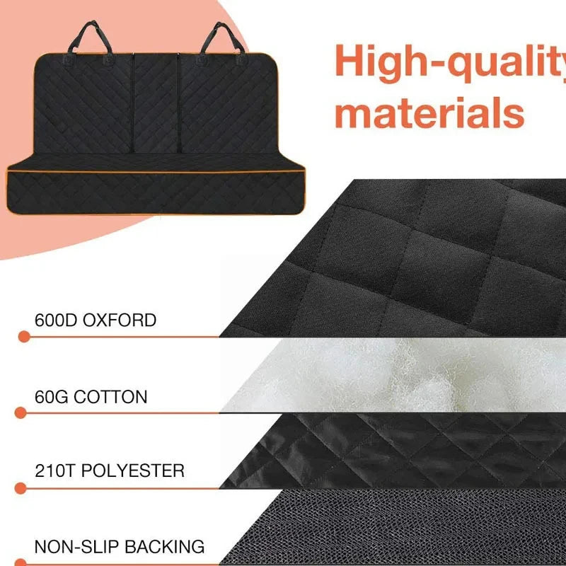 Waterproof Dog Car Seat Cover with Middle Armrest Opening, Non Slip Rear Seat Protector Mat, Universal Pet Travel Carrier