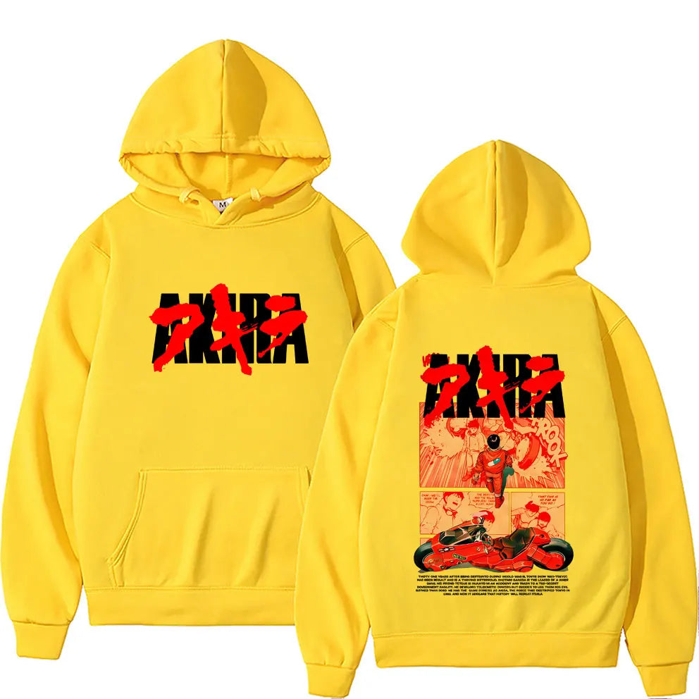 Japanese Science Fiction Cartoon Movie Anime Akira Shotaro Kaneda Graphic Hoodie Men Women Cotton Oversized Pullover Sweatshirt