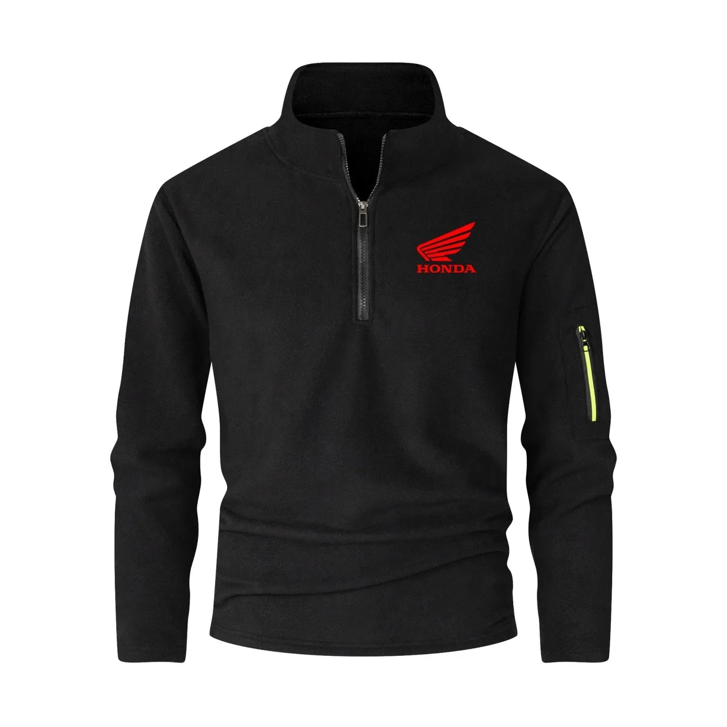 Honda Logo Motorcycle Long-sleeved Stand-up Collar Half-zip Sweatshirt Thick Warm Long-sleeved Top Autumn and Winter Jacket