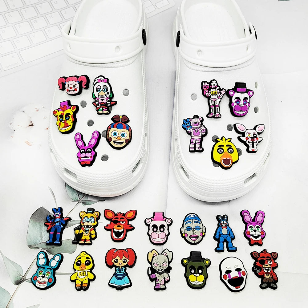 1-24pcs Cartoon Shoe Charms shoes Accessories Decorations for Crocs,Clog Sandals Wristband Buckle Women Paryt Favor Gifts