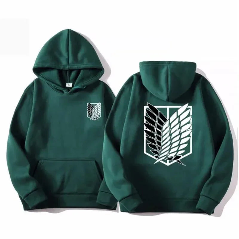 Anime Attack on Titan Printed Men's Hoodie Street Fashion Adult Men and Women Warm Pullover Sweatshirt Harajuku Clothes