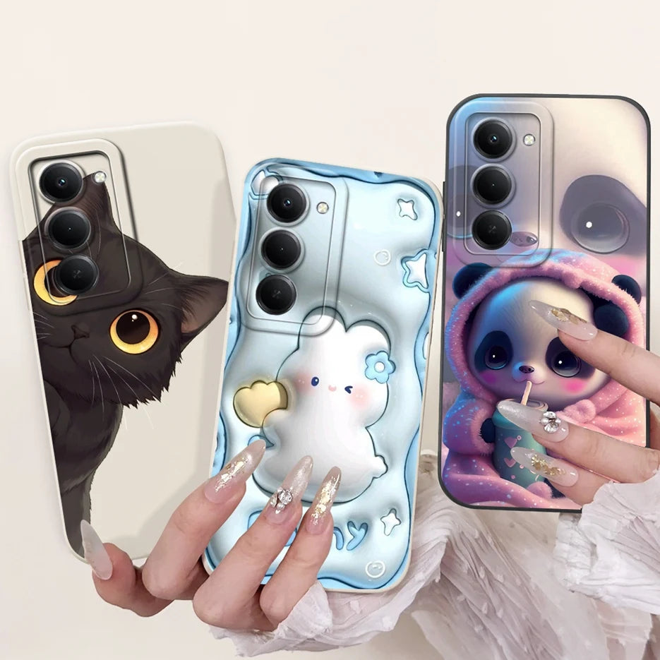 For Xiaomi Redmi 15 4G 5G Case Cute Panda Rabbit Cartoon Cover Shockproof Phone Case For Xiaomi Redmi 15 5G Redmi15 4G Soft Bags