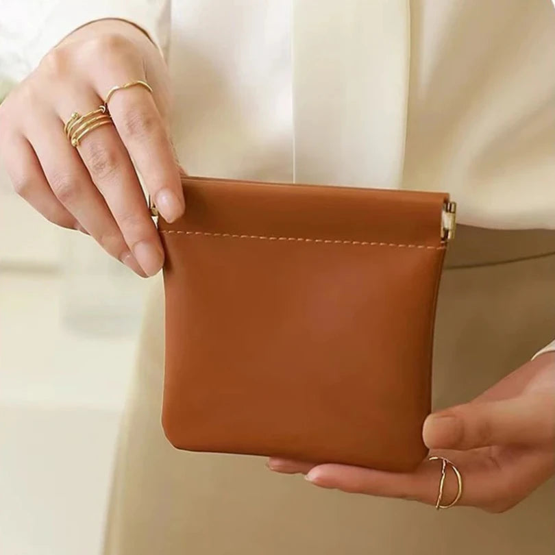 PU Leather Simple Mini Makeup Storage Bag Women Square Small Cosmetic Pouch Portable Make Up Key Organizer Bags