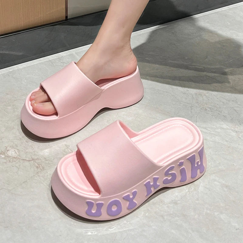 2025 New Trend Conciser Summer Ladies' Shoes Outdoors Cosy Slides Soft Sole Pantshoes Home Sandals For Women Slippers Flip Flops