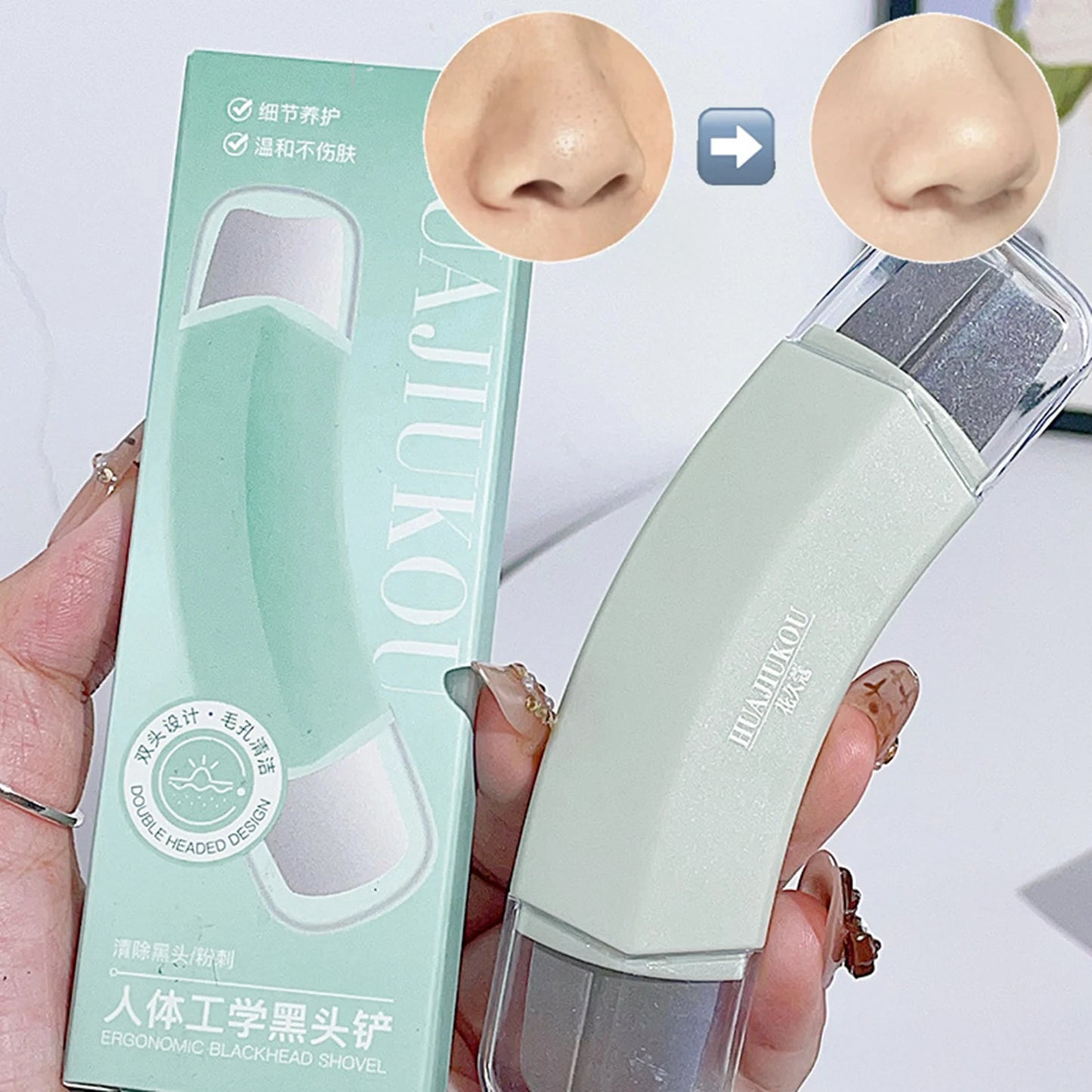 Double Scrubber Blackhead Remover Tools Face Skin Care Deeping Clean Stainless Steel Pore Cleaner Beauty makeup accessories