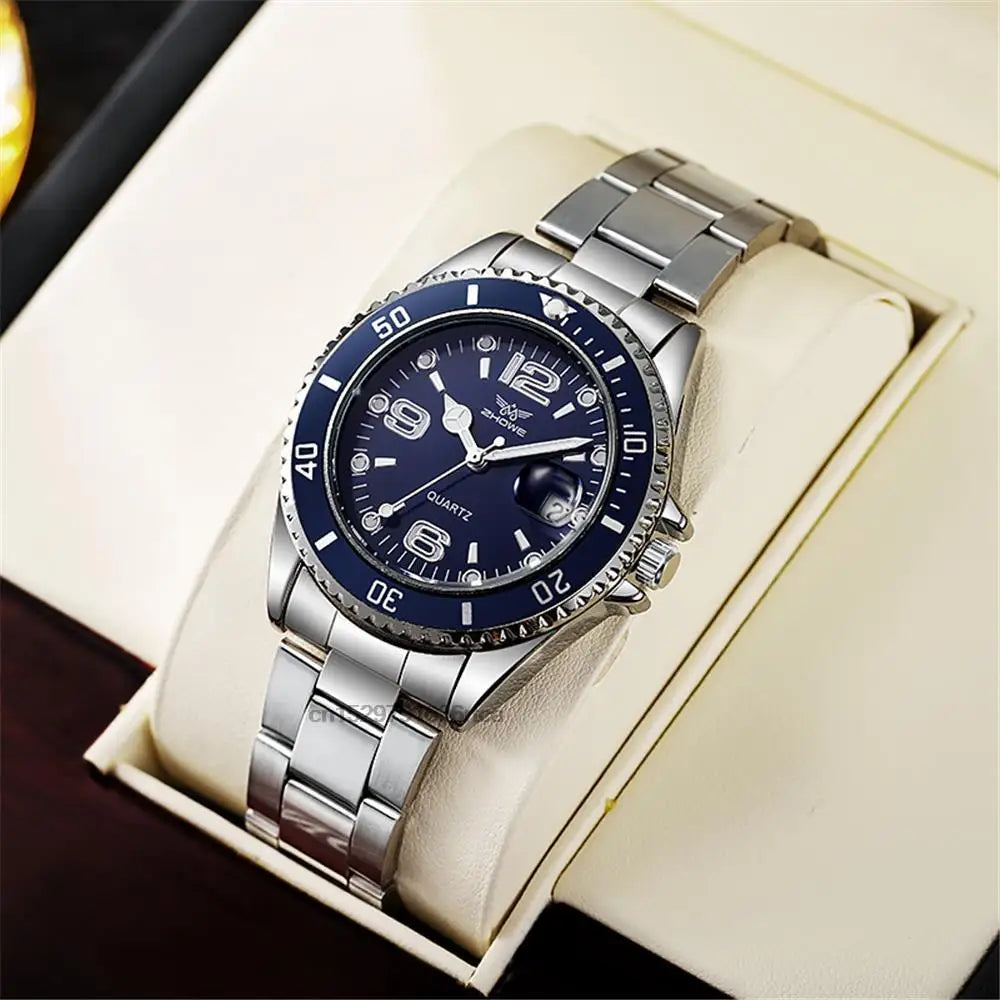 Luxury Mens Watches Stainless Steel Business Waterproof Date Quartz Watch Men Fashion 2023 Sport Clock Relogio Masculino