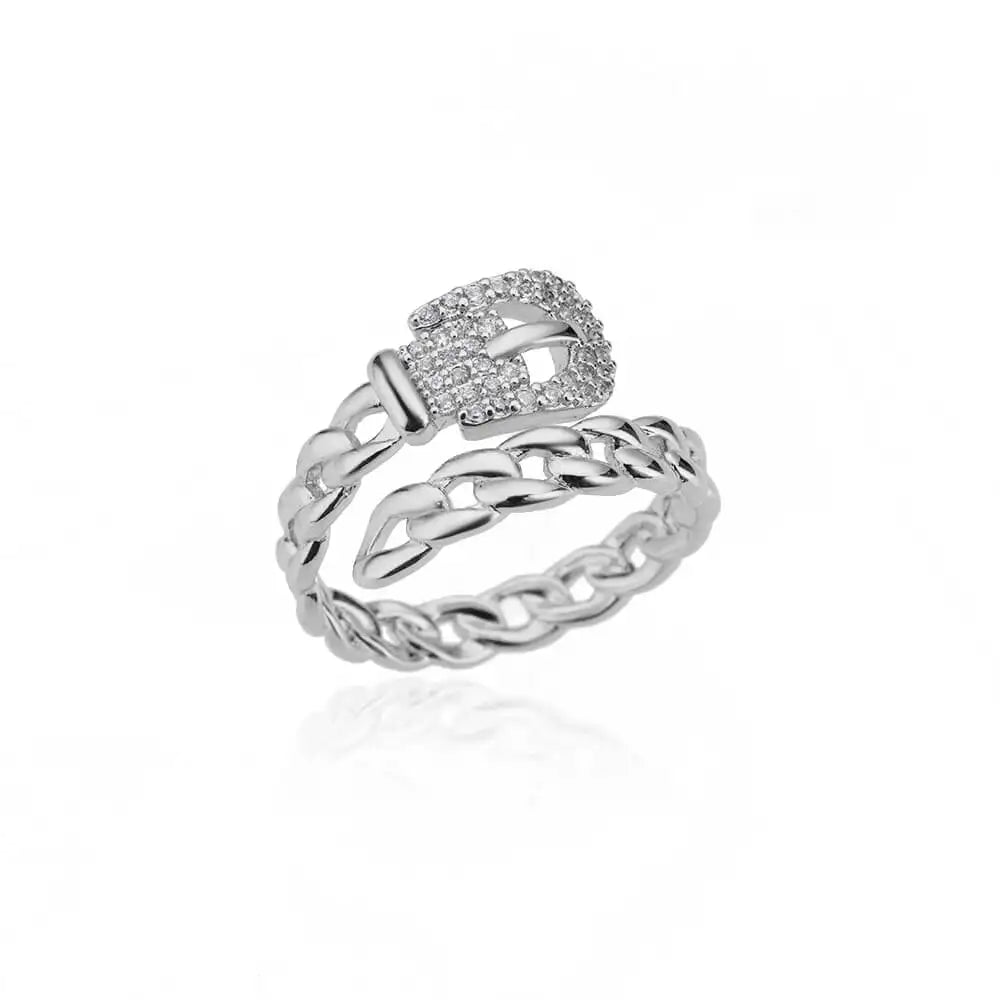 Zircon Double Star Rings For Women Gold Color Stainless Steel Opening Stars Finger Ring Wedding Party Aesthetic Jewelry Gift