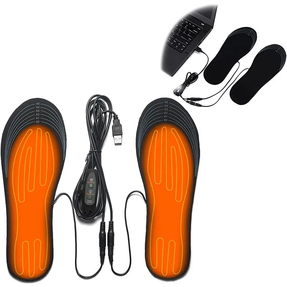 Washable Heated Shoe Insole Winter Warm Cuttable Foot Warmer with Adjustable Temperature USB Electric Heated Shoe Pads Unisex