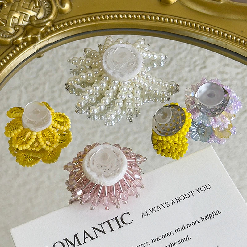 Crystal Handcrafted Beaded Jelly Shoes Shoes Buckles Sandals Accessory DIY Decorative Shoe Flower Slippers Jewelry Accessories