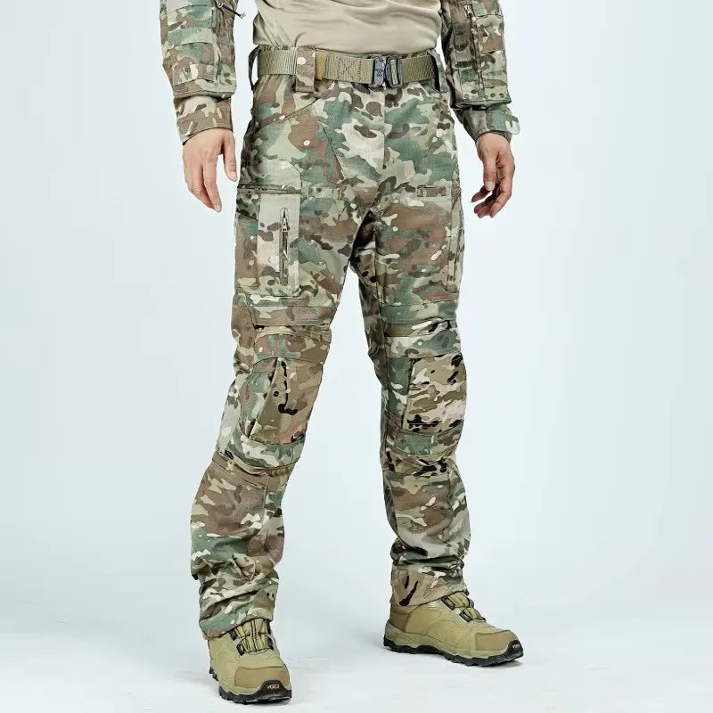 Men's Hiking Tactical Pants Tear Resistance Wear-resisting Cargo Pants Men Waterproof Multi-pocket Climbing Trouser All Seasons