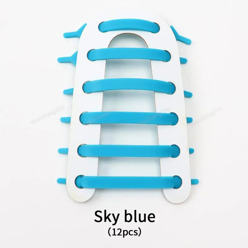 12Pcs Silicone Shoelaces for Shoes Elastic Laces Sneakers No Tie Shoe laces Kids Adult Rubber Shoelace One Size Fits All Shoes