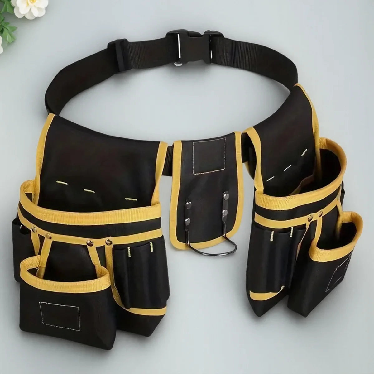 Adjustable Men's 26 Pockets Tool Belt Magnetic Holder Sturdy Waist Pouch for Craftsmen Carpenters
