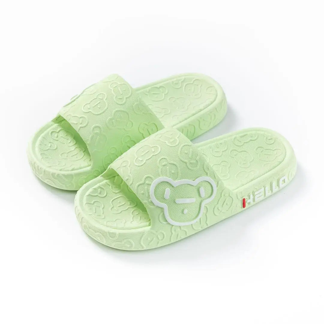 Summer Kids Cartoon Bear Slippers Non-slip Soft Sole Shower Bathroom Home Outdoor Sandals