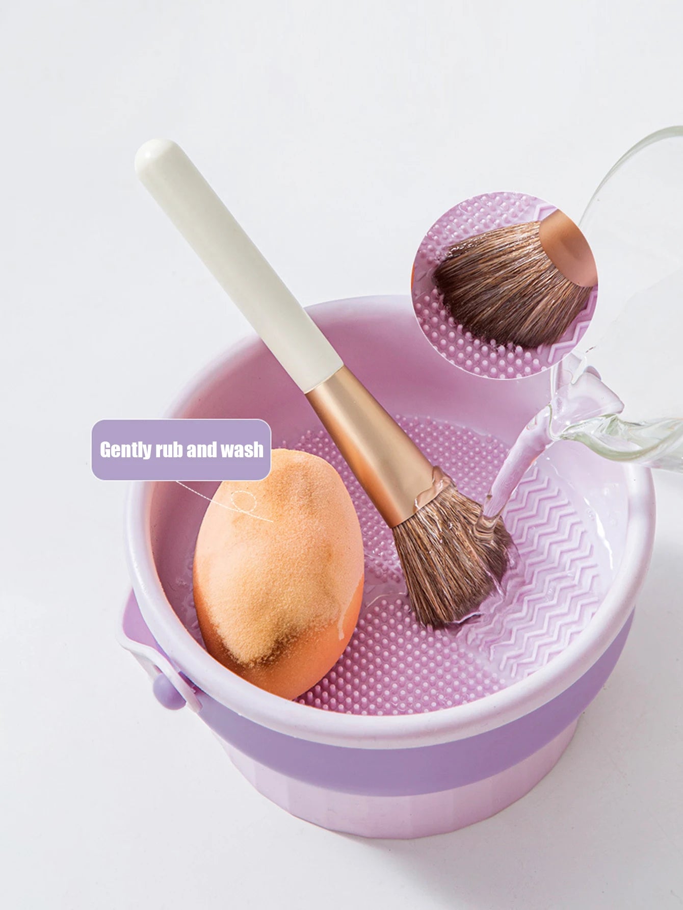 3 in 1 Makeup Brush Cleaner Dryer Organizer Silicone Wash Station & Storage Mat for Cosmetic Brushes Beauty Blender Sponges