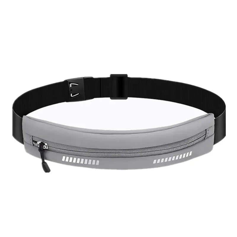 Running Belt with Large Phone Holder,Adjustable Waterproof Sports Waist Bag with Zipper Pocket,Reflective Strips Jogging Fitness